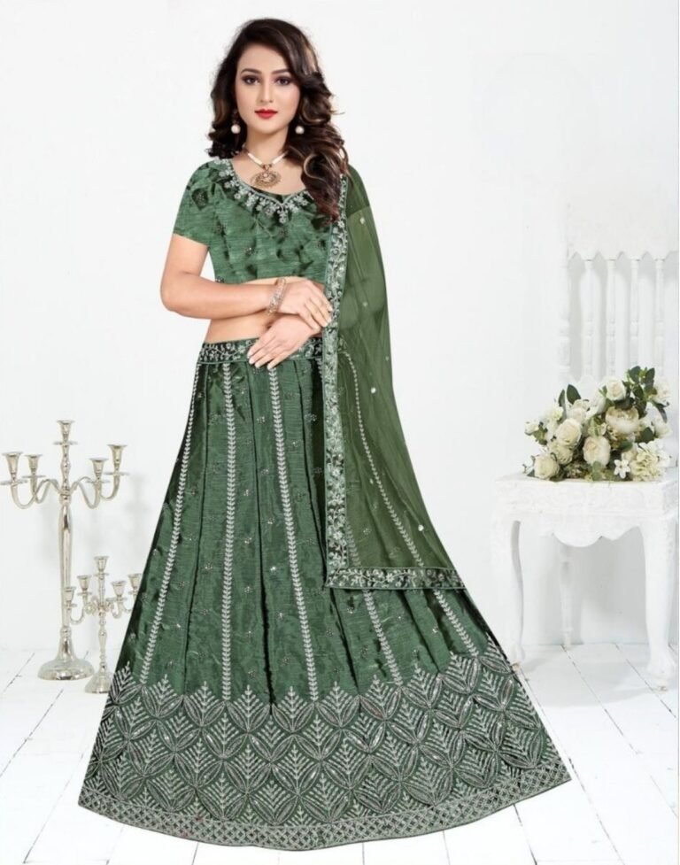 Trusted Green Embroidered Lehenga Manufacturer In Meerut